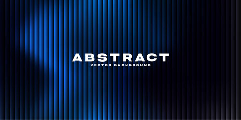 Blue Abstract Background with Vertical Lines: A striking abstract background featuring vertical blue lines that transition into a deep black, creating a modern and dynamic visual. © gacount_stock