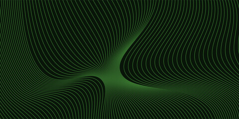 Fototapeta premium Dark Background with Smooth Green Curve Line Pattern for Futuristic, Elegant, and Tech-Inspired Design