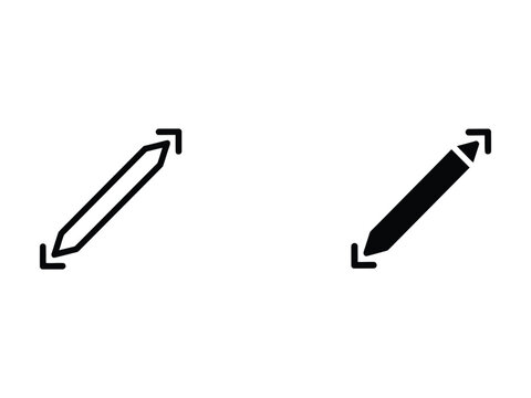 Resize Diagonal Arrow Outline and Solid Icon Vector