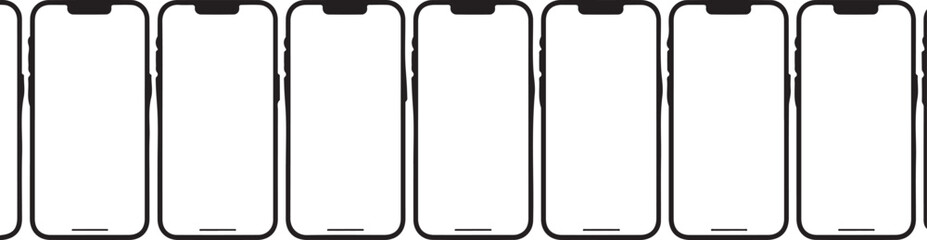 Mobile phone icons, modern smartphone and touchscreen device symbols vector artwork interface design package for applications today together now © FORIDUL