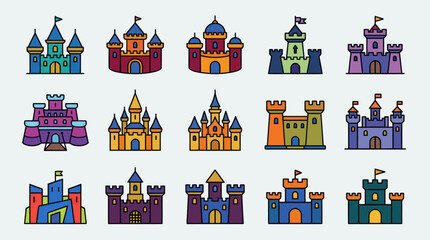 Fantasy castle icons set © Kodok