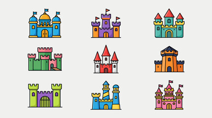Fantasy castle icons set © Kodok