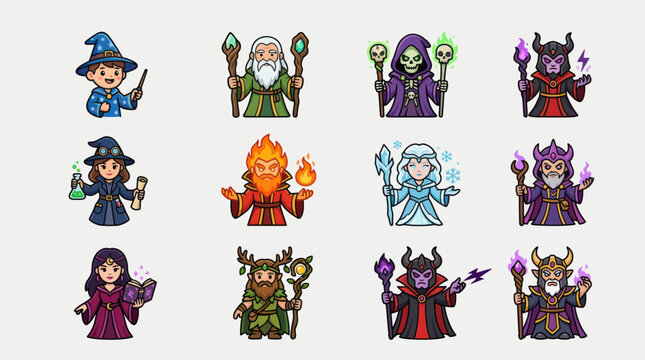 Fantasy character collection magic users