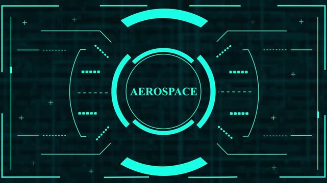 futuristic aerospace HUD interface with digital radar elements and sci-fi telemetry indicators on dark background,