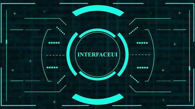 futuristic green hud interface ui with circular control panel digital scanning display and high tech technology background animation