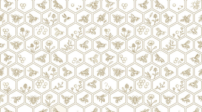 Bakery icons seamless pattern features bread, pastries, cakes, and desserts