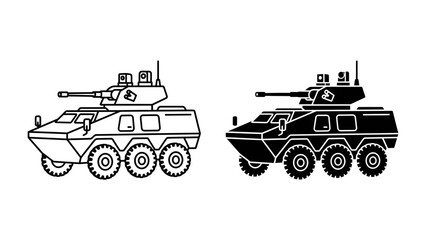 Armored Personnel Carrier Vector Icon Set © Nazmul