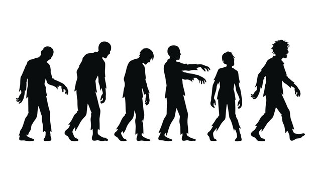 Evolution of man black silhouettes