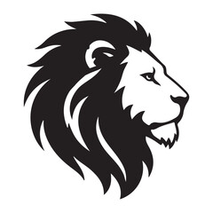 Obraz premium Lion Head Close Ups Vector Silhouette Illustration Concept Design Set Collection Idea