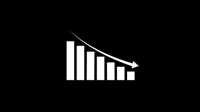 Animation of business graph on black background. 4k video