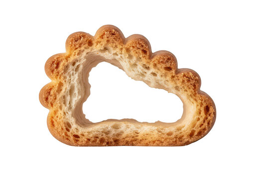 A single crispy puff pastry cookie shaped like a small fluffy cloud for a sweet snack