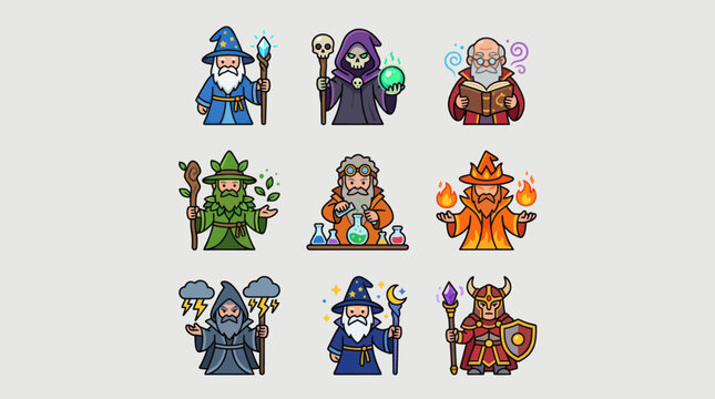 Fantasy characters with magic powers