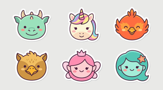 Fantasy creature faces collection