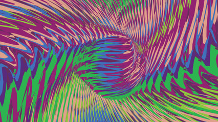 Obraz premium Vibrant dynamic tunnel vector background with swirling multicolored geometric stripes creating an immersive optical illusion motion pattern art.