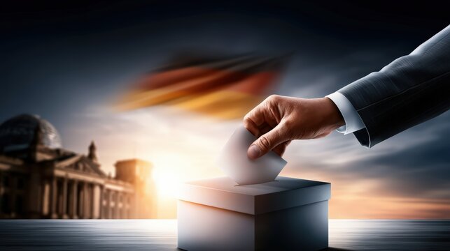 Voting in Germany: Hand Casting Ballot for Democratic Elections