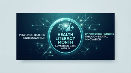 Naklejka premium Health literacy month advances patient understanding and care through digital innovation