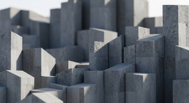Gray concrete blocks stacked together