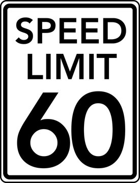 Speed Limit 60 mph Traffic Sign