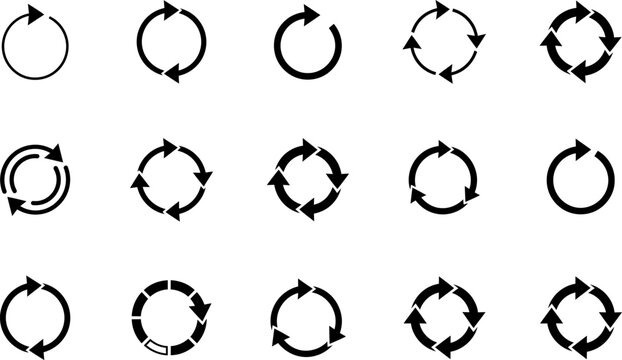 Collection of circular shapes with arrows