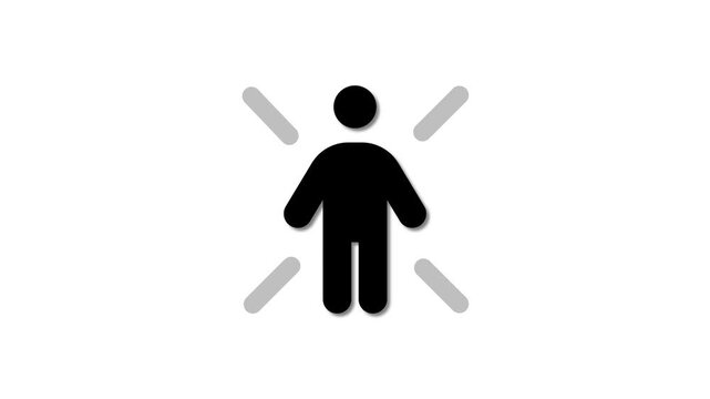 Human and person symbols into motion graphics .