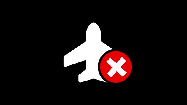 Designing an aeroplane animation with cross on black background.