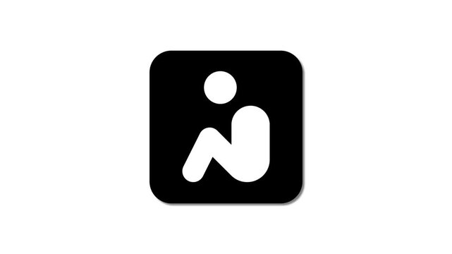 Confined people icon flat design animation.