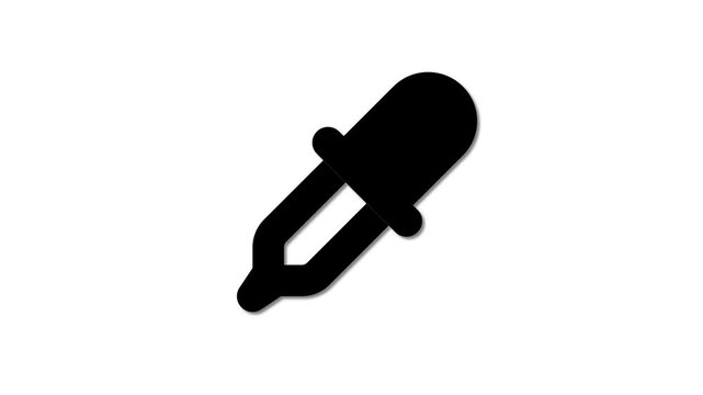 A color picker or dropper icon flat animation on white background.