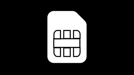 Sim card ion on black background. Flat design sim card. © GHUN