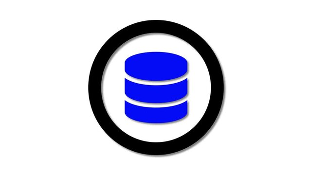 Database generic icon flat desin animation.