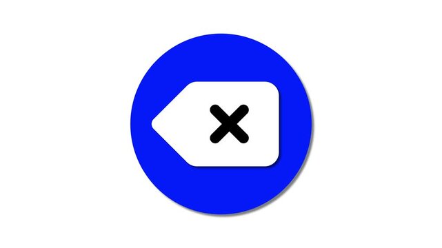 Delete generic icon on white background. Delete or remove key.