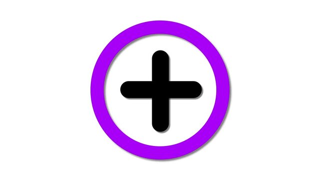 Add or plus sign on white background.