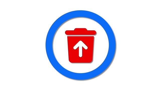 Trash icon on white background. Red delete icon.
