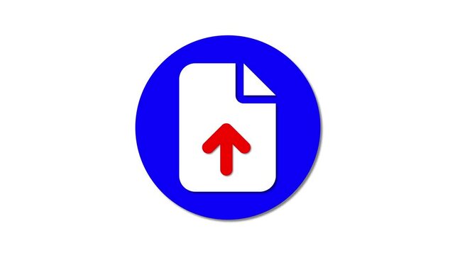 File uploader, document uploading flat design animation.