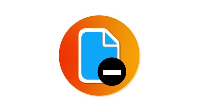 File icon, document or folder flat design animation.