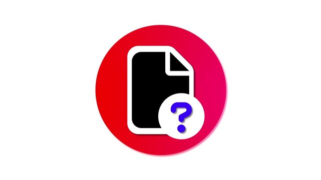 Unknown file or documents. Question mark and files, folder icon flat animation.