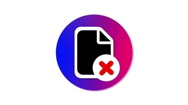 Error documents, wrong establishing a database connection. No access to folder icon flat design animation.