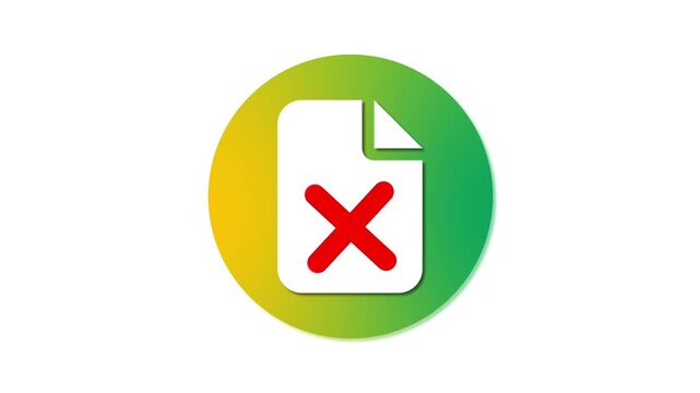 Error documents, wrong establishing a database connection. No access to folder icon flat design animation.