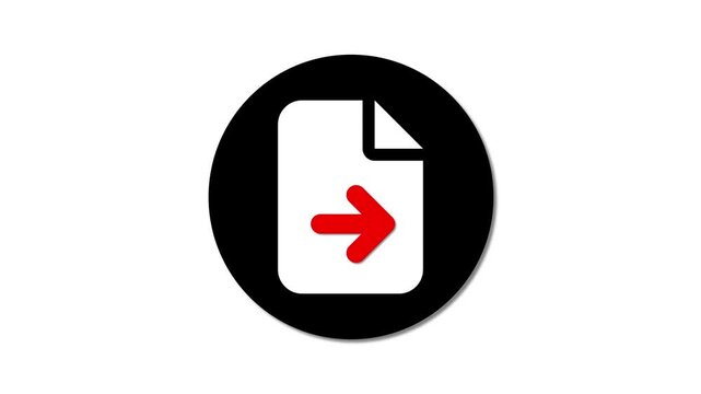 Data or documents transfer icon flat design animation.