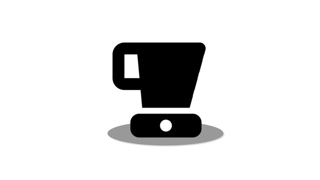 Coffee or tea maker icon on white background. Coffee glass or jug icon flat design animation.