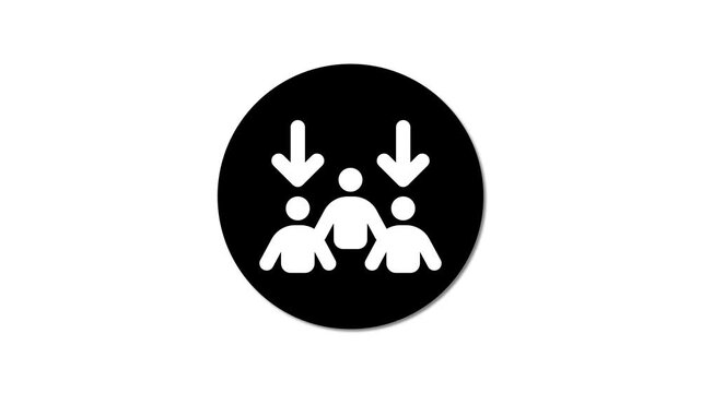 Society or group icon, profile or man icon flat design animation.