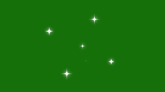 Blinking retro vector stars and dots, twinkling starry night sky alpha channel, twinkle sparkles light, glowing lighting effect sparkle video. 4K