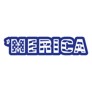 Merica american flag blue filled stroke