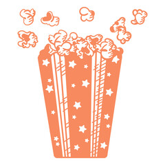Obraz na płótnie Canvas Movies popcorn filled stroke