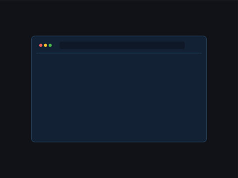 Clean web browser interface frame with top navigation bar isolated on dark theme backdrop.