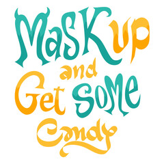 Fototapeta premium Mask up Halloween quote badge