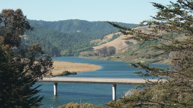 Bridge crosses the Russian River on Highway 1
