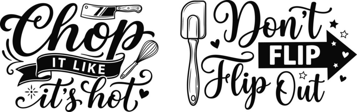 Fun kitchen quotes with utensils