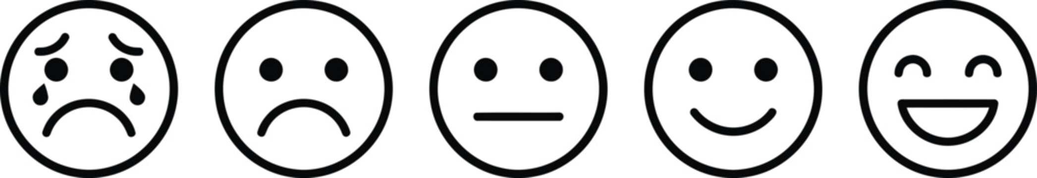 Emotion faces icons set