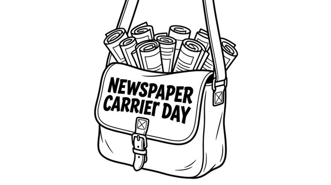 Newspaper bag filled with rolled papers