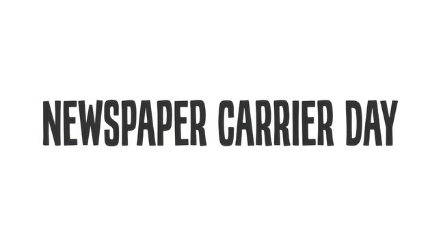 Newspaper Carrier Day, Black Text on White Background